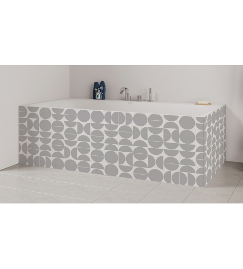 Tablier de bain : Rosace année 70 gris