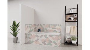 Tablier de bain : Tuiles graphiques