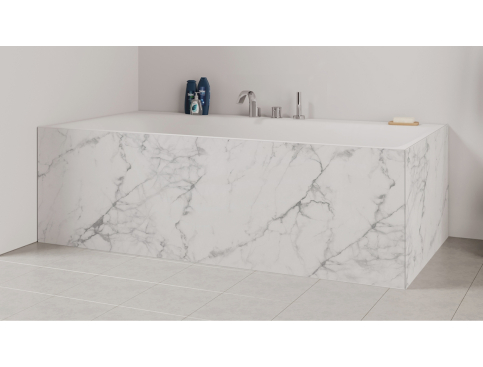 Tablier de bain : Marbre blanc 2
