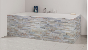 Tablier de bain : Mur pierre naturelle 2