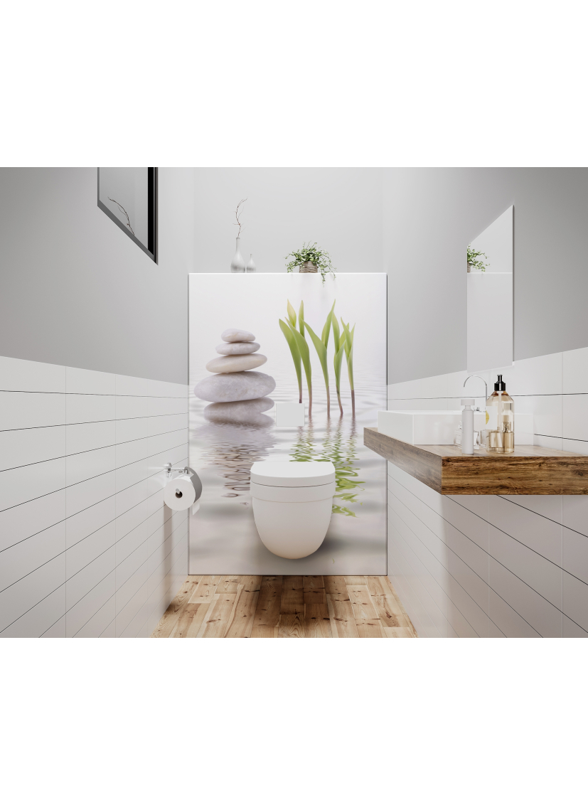 Panneau de WC : galets zen
