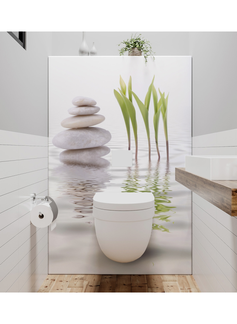 Panneau de WC : galets zen