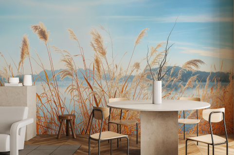 Papier peint : Herbes et lac