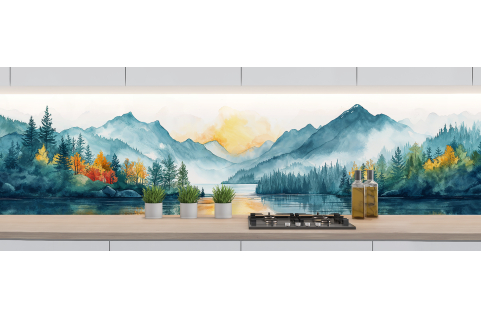 Crédence : Forêt, lac et...