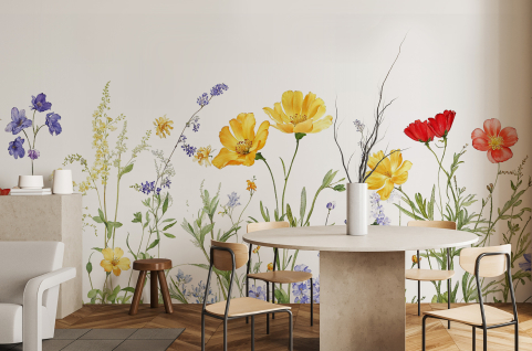 Papier peint : Fleurs des...