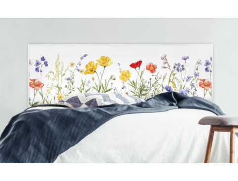 Tête de lit : Fleurs des...