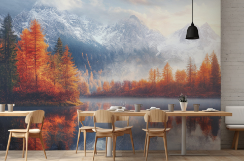 Papier peint : Lac, brume...