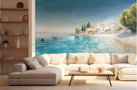 Papier peint : Mer, barque...