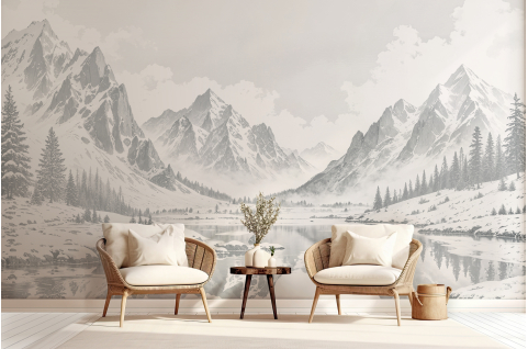 Papier peint : Lac et haute...