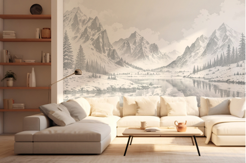 Papier peint : Lac et haute...
