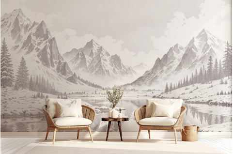 Papier peint : Lac et haute...