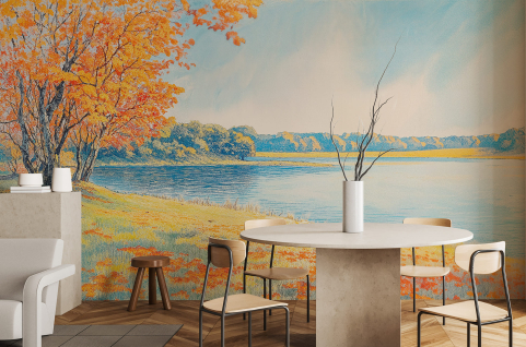 Papier peint : Lac, arbre...