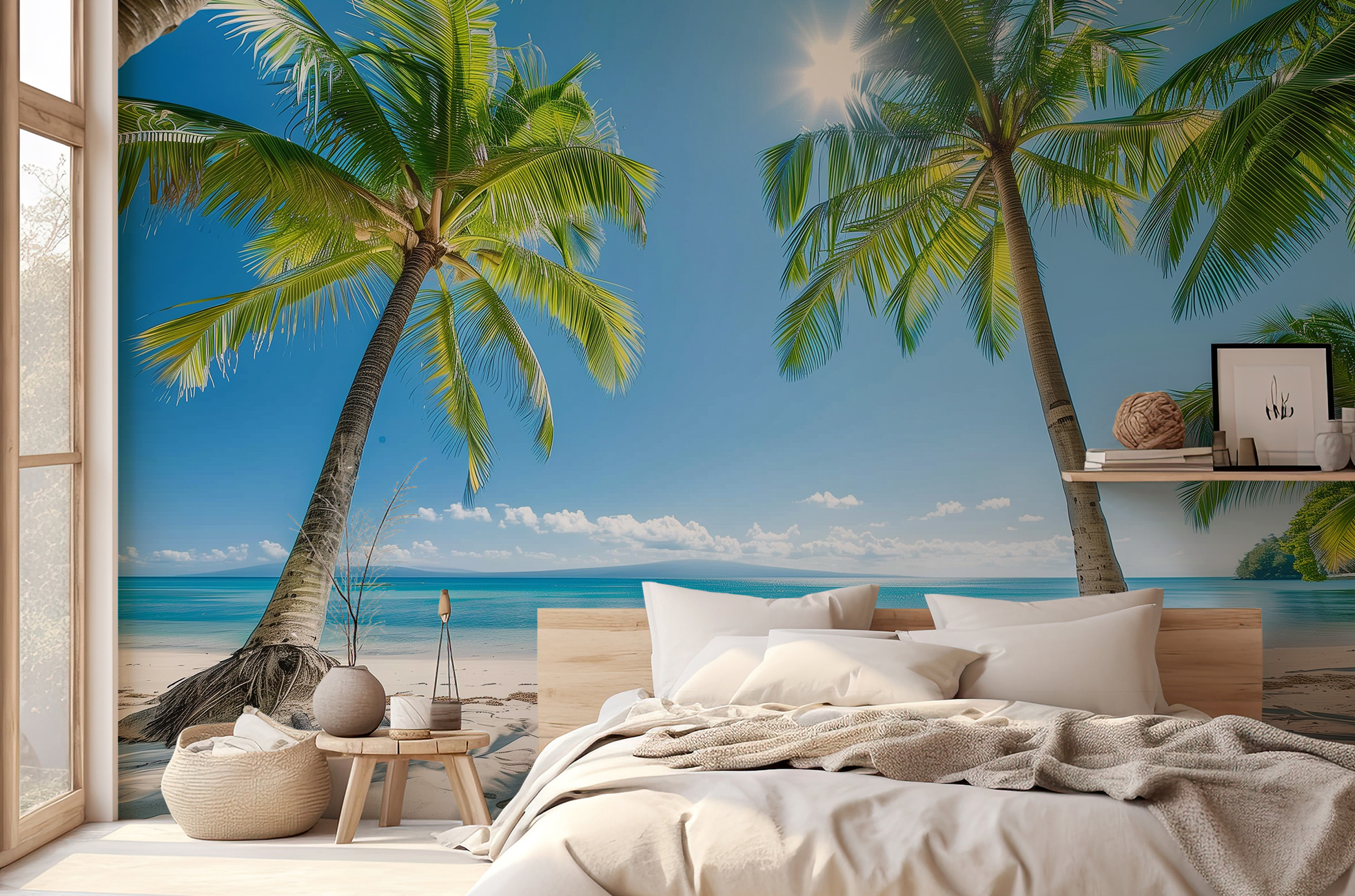 Papier peint : Plage et palmiers 2