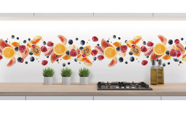 Crédence : Splash, fruits...