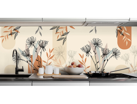 Crédence : Fleurs graphiques