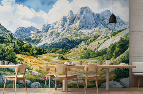 Papier peint : Montagnes en...