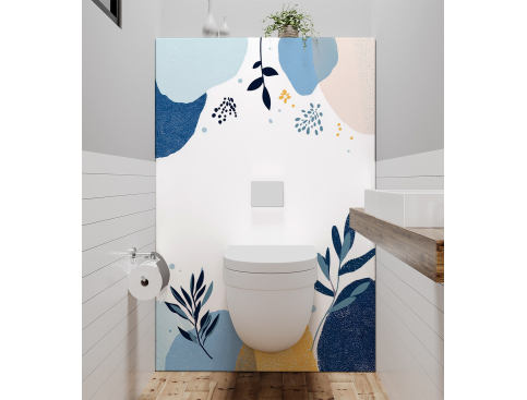 Panneau de WC : Feuilles...
