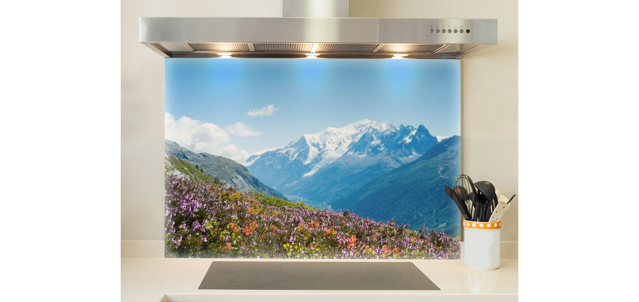 Fleurs et Mont blanc