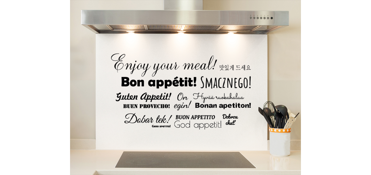 Fond de hotte Bon appétit multi-langues 1
