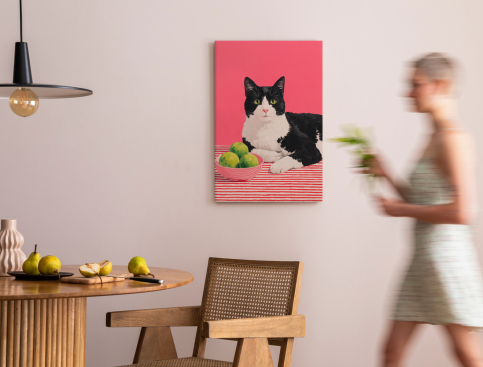 Tableau : Chat aux yeux...