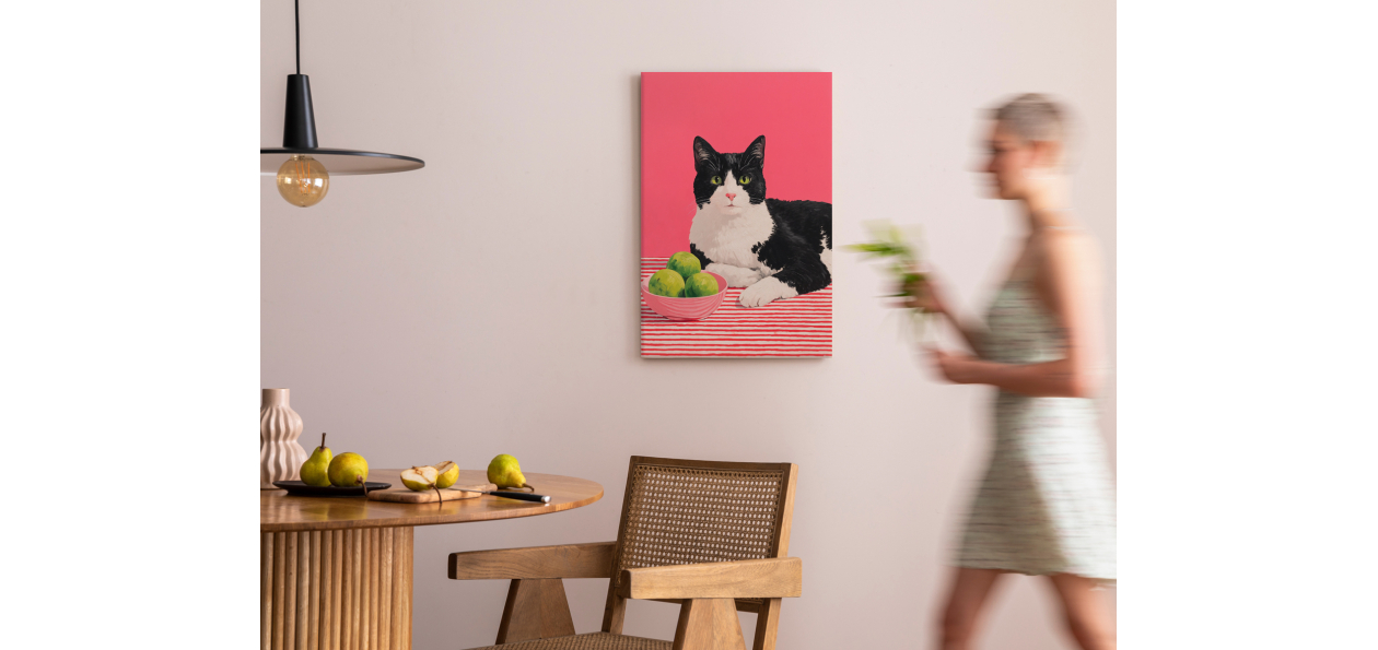 Tableau : Chat aux yeux...