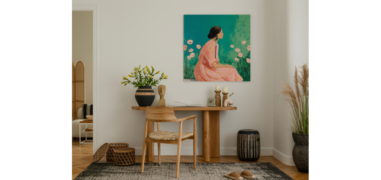Tableau : La dame aux...