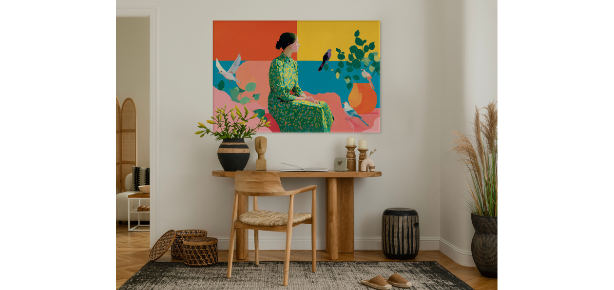 Tableau : La femme et les...