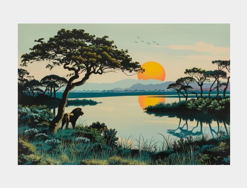 Tableau : Le Lion Et Le Soleil