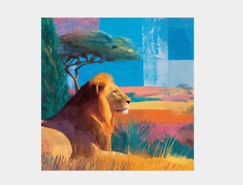 Tableau : Roi De La Savane