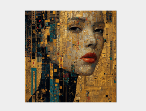 Tableau : Visage D'or 3