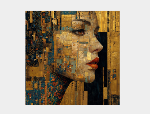 Tableau : Visage D'or 4
