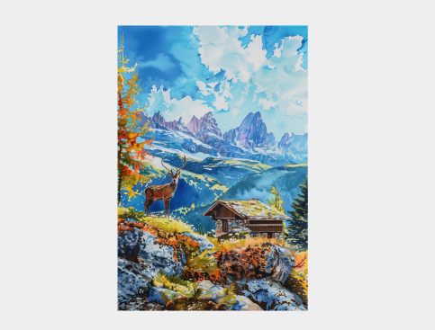 Tableau: Le Cerf Et L'éternité
