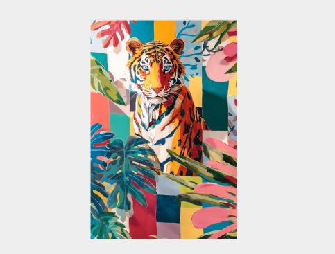 Tableau : Patchwork Félin