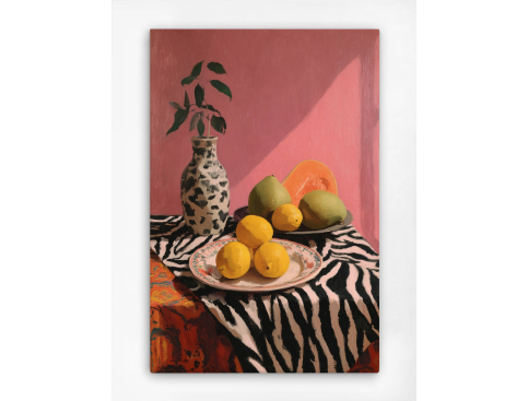 Tableau : Zèbre Et Fruits D'or