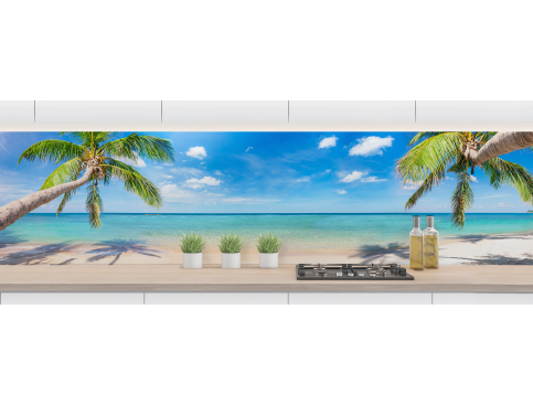 Crédence : Plage et palmiers