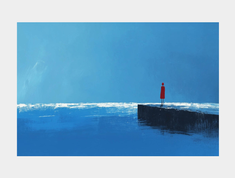 Tableau : L'attente Au Bord...