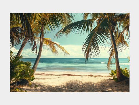 Tableau : Plage Et Palmiers 3