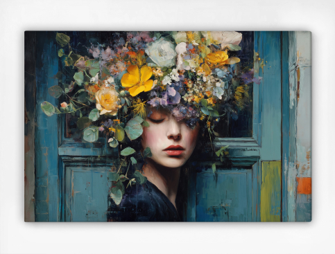 Tableau : Visage En Fleurs 2