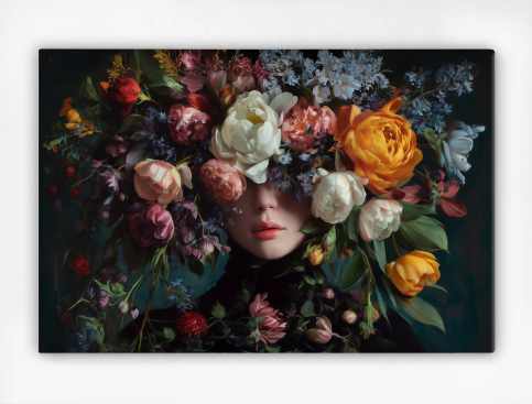 Tableau : Visage En Fleurs 4