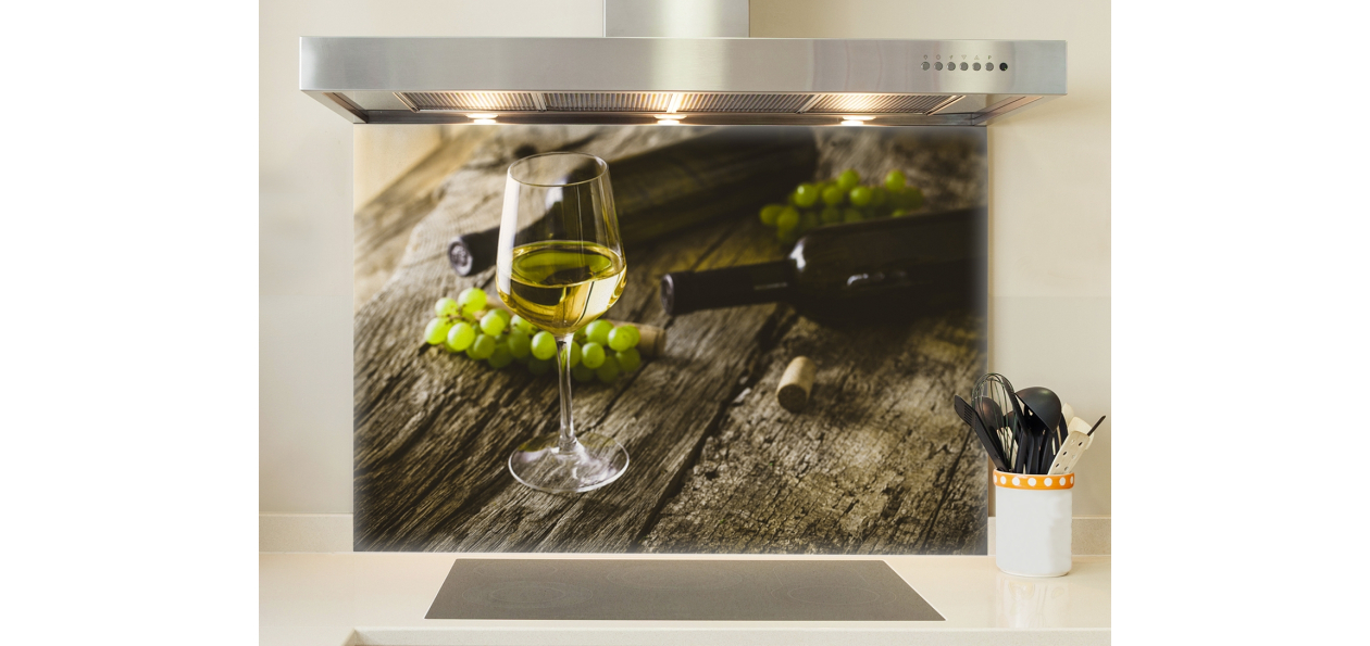 Vin blanc et grappe 