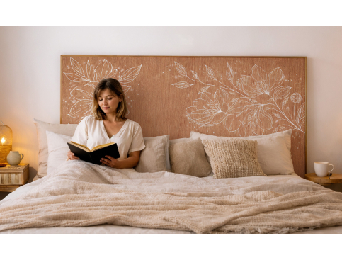 Tête de lit :  Fleurs...