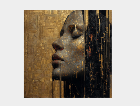 Tableau : Visage D'or 1