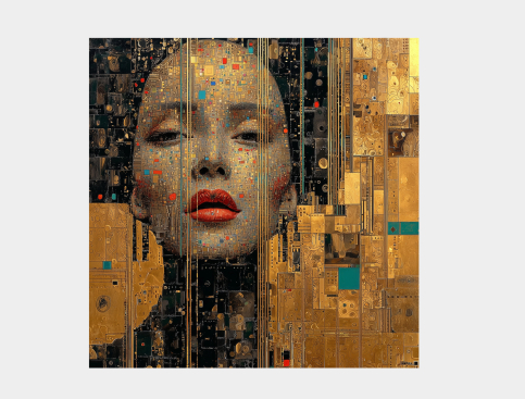 Tableau : Visage D'or 2