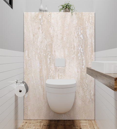 Panneau de WC : Travertin...
