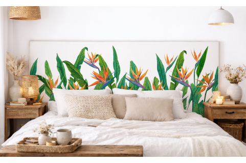 Tête de lit : Fleurs...