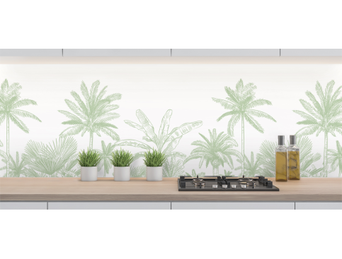 Crédence Dessin Jungle et palmiers