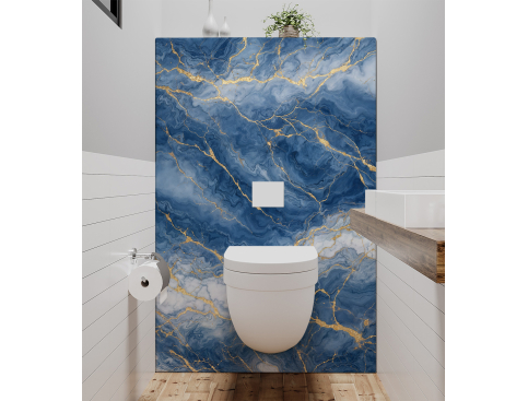 Panneau de WC : Marbre bleu...