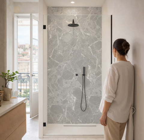 Panneau de douche : Marbre...