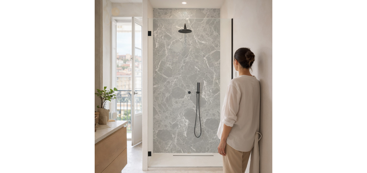 Panneau de douche : Marbre...