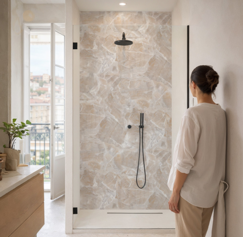 Panneau de douche : Marbre...